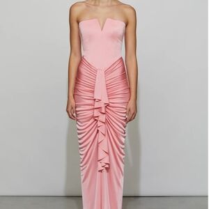 Chic Strapless Pink Gown